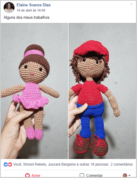 amigurumi de bonequinhos